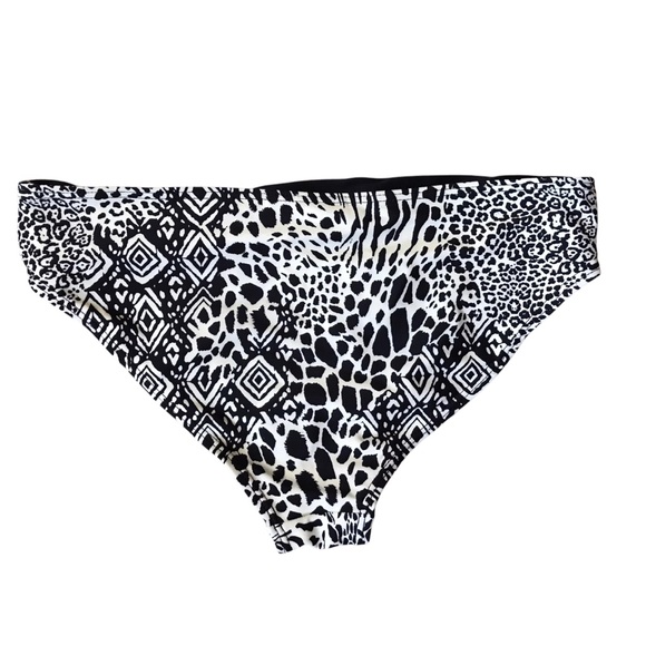 Attention Swimwear Tankini Medium Top Small Bottom Black And White Animal Print - Picture 8 of 12
